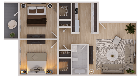 a floor plan of a living room with a bedroom and a bathroom